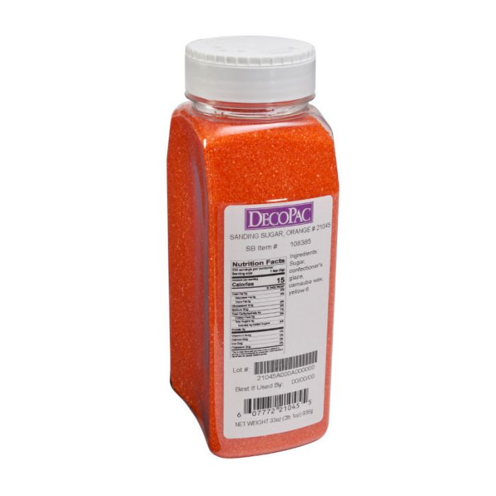 SANDING SUGAR - ORANGE W/CONTAINER - 30/OZ - 2LB
